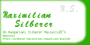 maximilian silberer business card